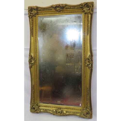 306 - Large Regency design gilt framed bevelled wall mirror with ornate foliate & scroll decoration