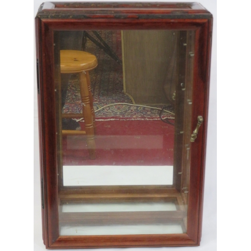 318 - Edwardian style wall display cabinet with glazed doors & shelving