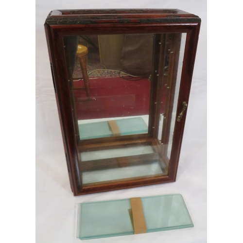 318 - Edwardian style wall display cabinet with glazed doors & shelving