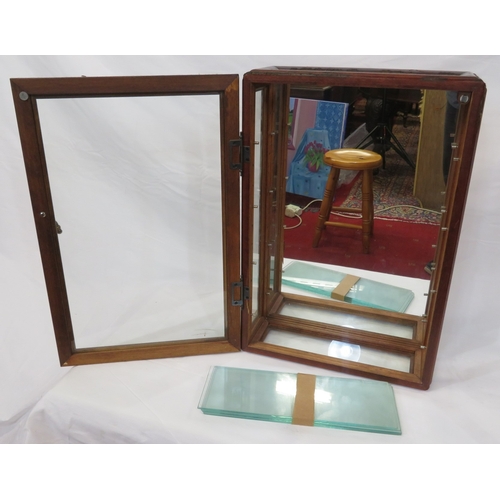 318 - Edwardian style wall display cabinet with glazed doors & shelving