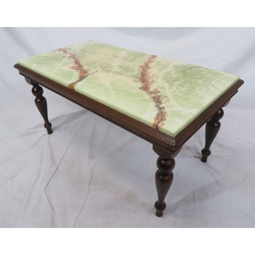 326 - Oblong resin coffee or occasional table with reeded border, on baluster turned legs