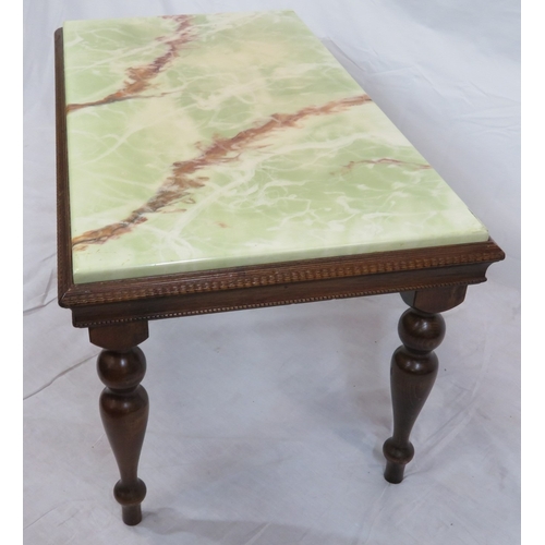 326 - Oblong resin coffee or occasional table with reeded border, on baluster turned legs