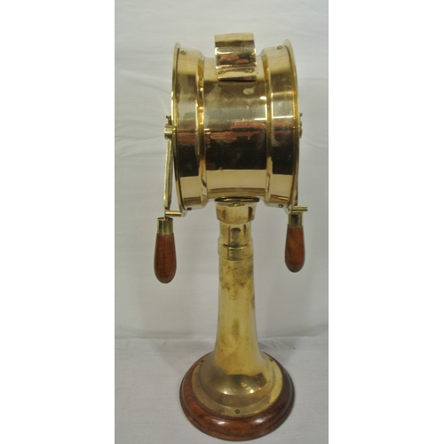 347 - Model brass ships telegraph with round top & spreading base