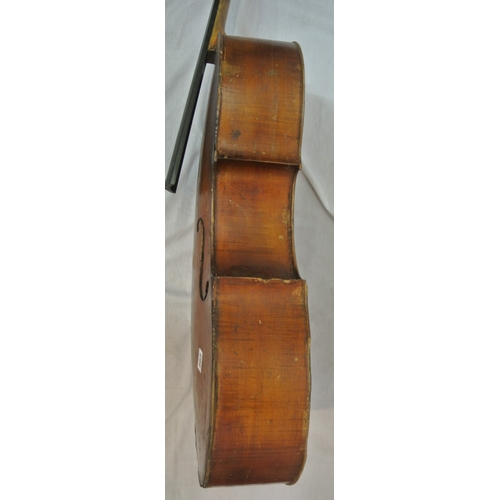 362 - Vintage cello in leather carrying case.