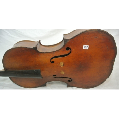 362 - Vintage cello in leather carrying case.