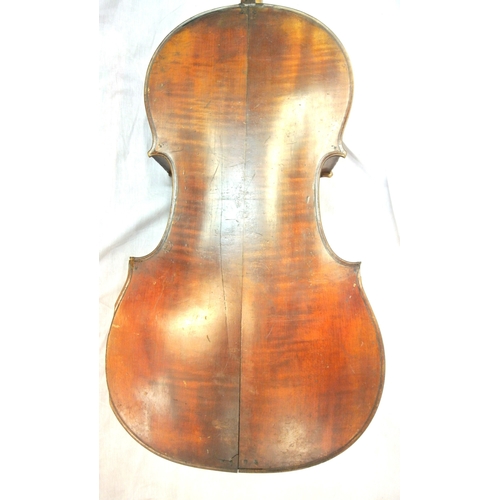 362 - Vintage cello in leather carrying case.