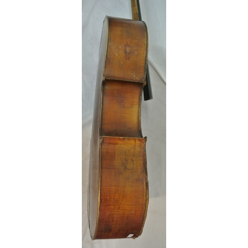 362 - Vintage cello in leather carrying case.