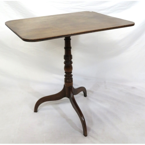 364 - Victorian mahogany occasional table with tip-up reeded top, turned column, on hipped tripod