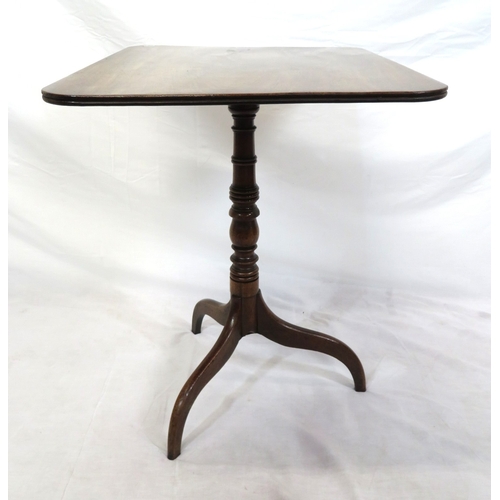 364 - Victorian mahogany occasional table with tip-up reeded top, turned column, on hipped tripod