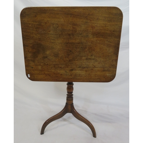 364 - Victorian mahogany occasional table with tip-up reeded top, turned column, on hipped tripod