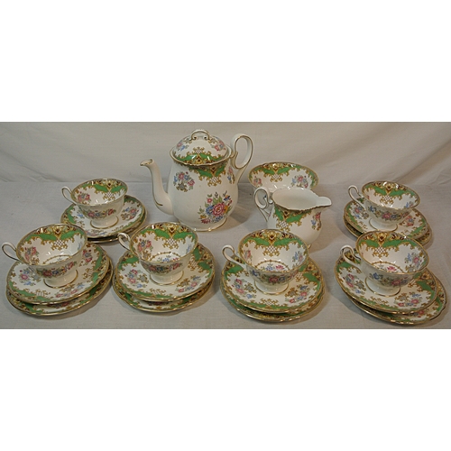 382 - 21 piece Shelley Sheraton design tea service with ornate gilt & foliate decoration