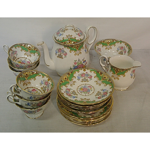 382 - 21 piece Shelley Sheraton design tea service with ornate gilt & foliate decoration