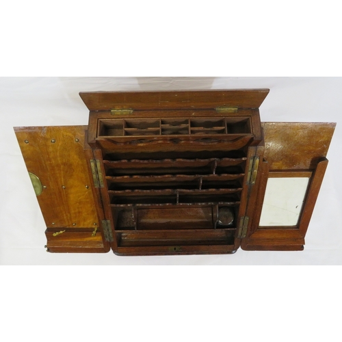 404 - Edwardian walnut stationery box with lift-up lid, sectioned interior