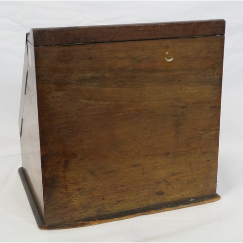 404 - Edwardian walnut stationery box with lift-up lid, sectioned interior