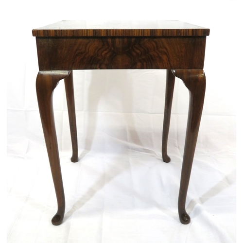 411 - Edwardian style walnut occasional table with cabriole legs & pad feet