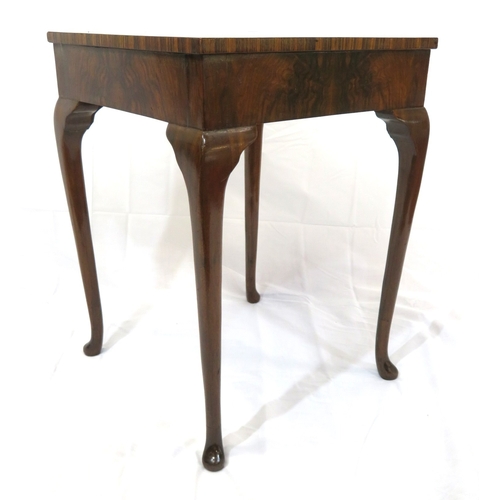 411 - Edwardian style walnut occasional table with cabriole legs & pad feet