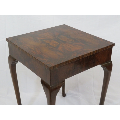 411 - Edwardian style walnut occasional table with cabriole legs & pad feet