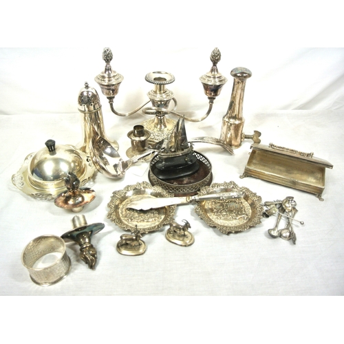 8 - Assorted lot of silverplated items, etc., in box