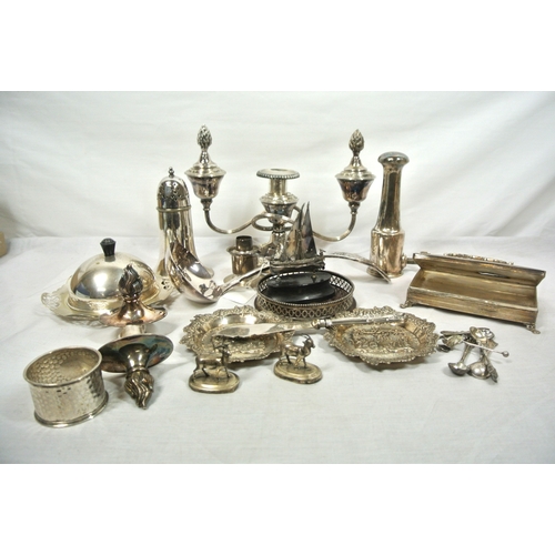 8 - Assorted lot of silverplated items, etc., in box