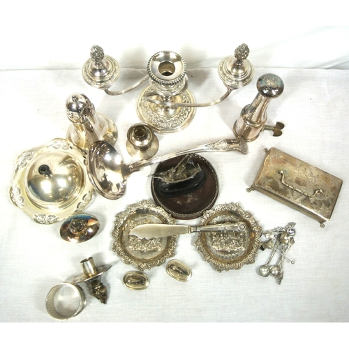 8 - Assorted lot of silverplated items, etc., in box