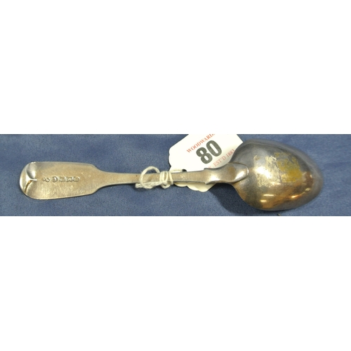 80 - Scottish silver tablespoon with crested fiddle pattern handle, 37g, 18cm