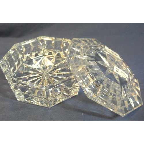 423 - Waterford Crystal hexagonal bowl with lid