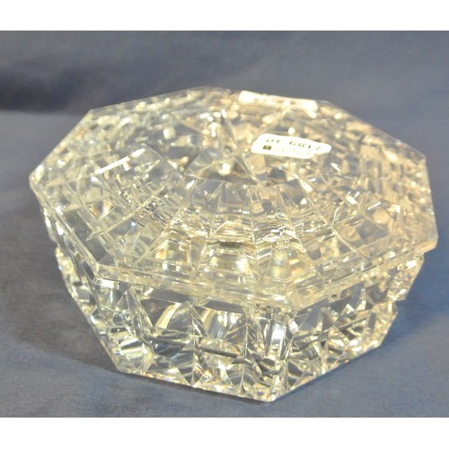 423 - Waterford Crystal hexagonal bowl with lid