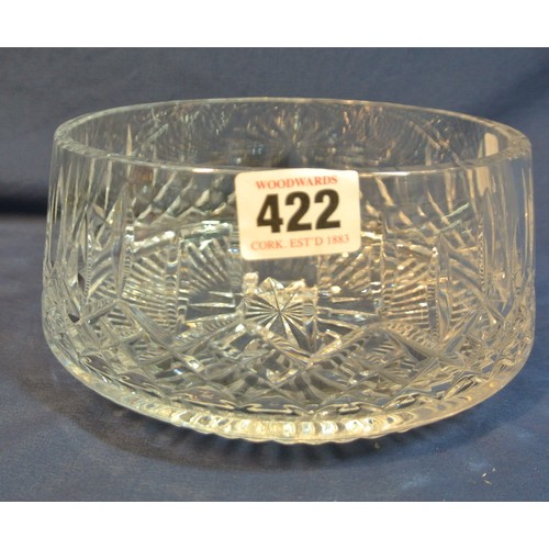 422 - Waterford Crystal round fruit or flower bowl with angled faceted sides