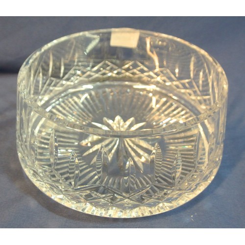 422 - Waterford Crystal round fruit or flower bowl with angled faceted sides