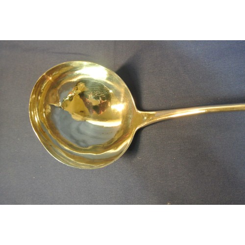 79 - Scottish silver soup ladle with crested Old English pattern handle and round bowl, Edinburgh 1798, 1... 