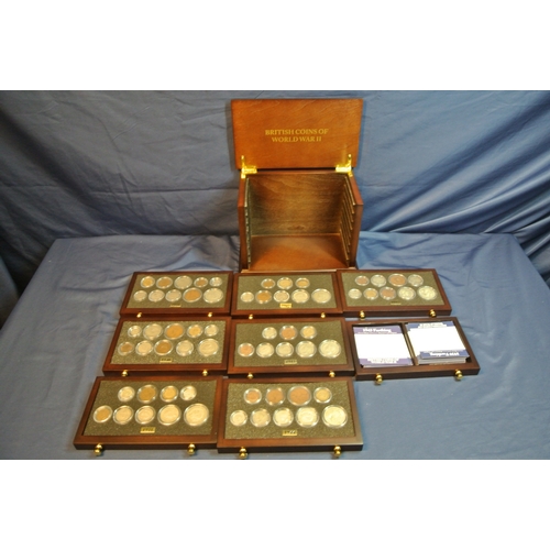 165 - British Coins of World War II, 1939- 1945, in display case