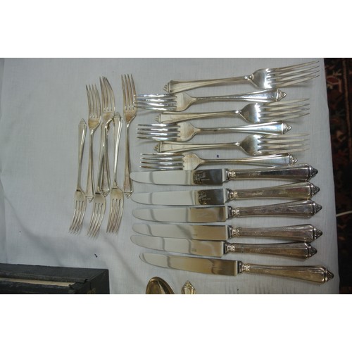 157 - 56 piece canteen of Irish silver cutlery with thread edge handles, by Irish Silver Ltd, Dublin, with... 