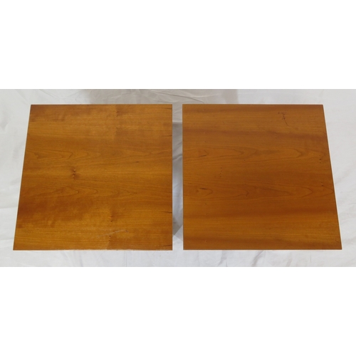 284 - Pair of square topped occasional tables with shaped stretchers