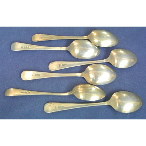 73 - Set of 6 Sheffield silver coffee spoons with decorated crested handles