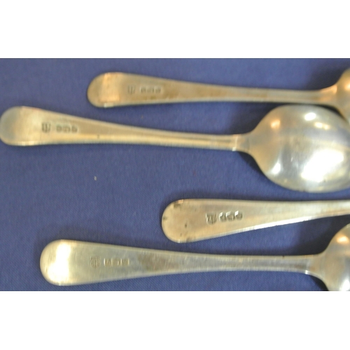 73 - Set of 6 Sheffield silver coffee spoons with decorated crested handles