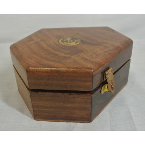 358 - Mariners brass sextant in inlaid teak presentation box