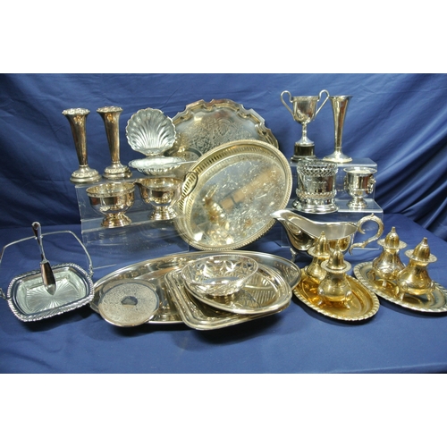 4 - Assorted  lot of silverplated items, etc.,  in box