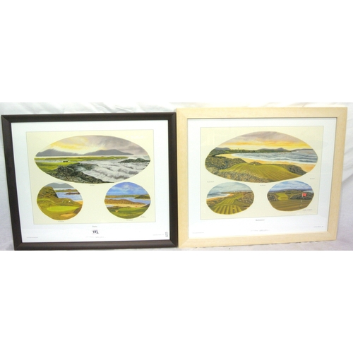 181 - John Woodfull 'Tralee' & 'Ballybunion' 2 Golfing prints, 37x49cm each