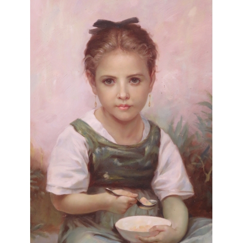 226 - English school 'Portrait of a girl' oil on canvas 90x60cm