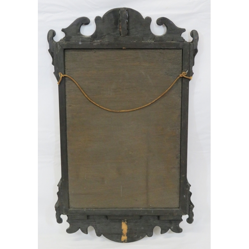 317 - Queen Anne mahogany wall mirror with gilt & foliate decoration