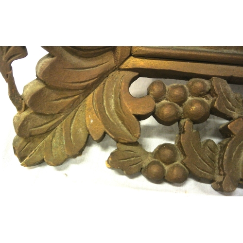 332 - Victorian style timber wall mirror with ornate foliate & grapevine carved frame