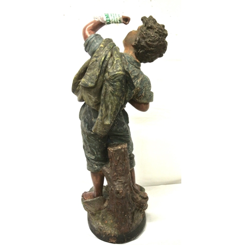 412 - Victorian porcelain figure of a boy with grape