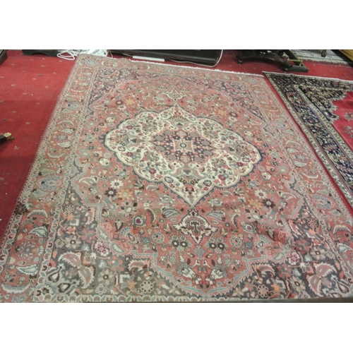 434 - Terracotta ground Persian fine woven village carpet Baktia 300 x 216cm