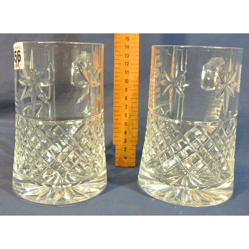 456 - Pair of crystal tankards 