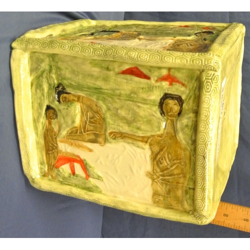 351 - 'Ceramic Box inspired by Louis Le Brocquy', 15 x 20 x 16cm