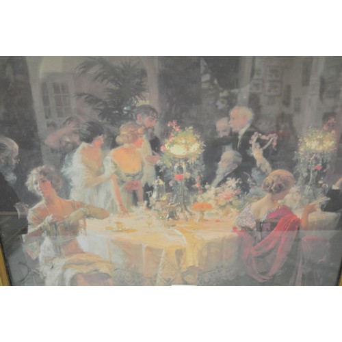 195 - Alexandre Grun 'The dinner party' 29x40cm