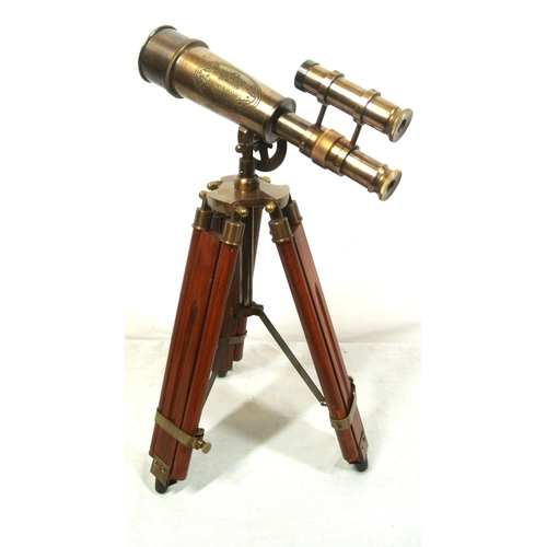 429 - Mariners extending telescope on adjustable stand, stamped 