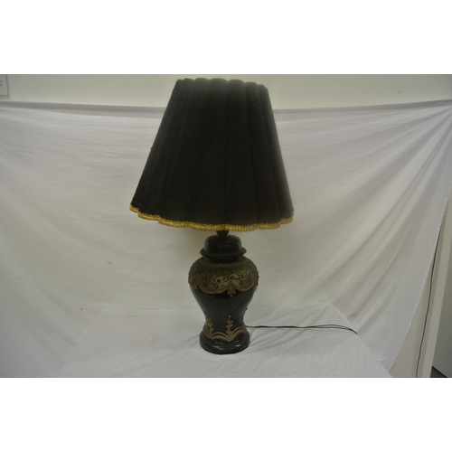 368 - Baluster shaped electric lamp with applied foliate decoration