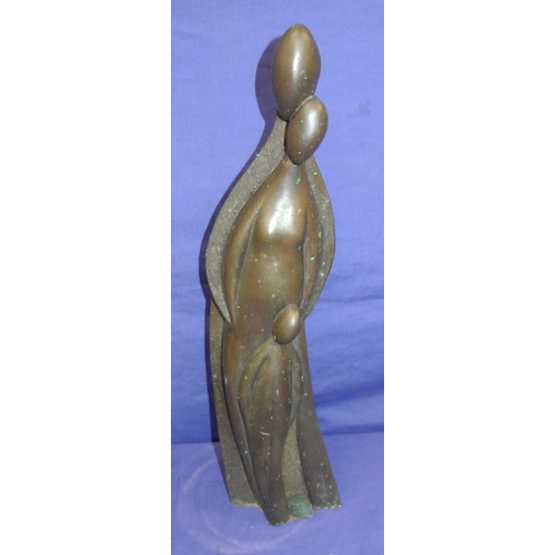 407 - Art deco bronzed statue 'Family' 48cm high