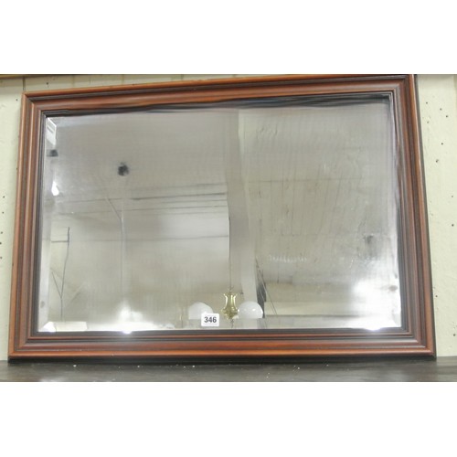 233 - Teak framed bevelled glass mirror 75 x 54cm